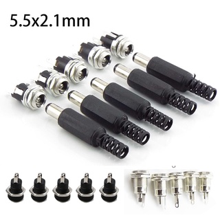 12v 5.5x2.1 มม. DC Male Plugs DC022 DC 099 ปลั๊กซ็อกเก็ต Female แจ็คสกรูสกรูเชื่อมต่อแผงเมาท์ DIY