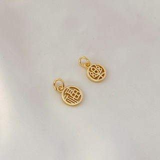 จี้สร้อยคอ สร้อยข้อมือ ชุบทอง 18K ทรงกลม สไตล์โบราณ แฮนด์เมด DIY