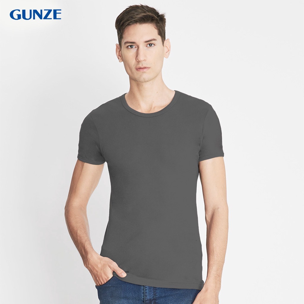 GUNZE เสื้อยืดผู้ชาย แขนสั้น คอกลม สีเทา (GY) รหัส GS1641