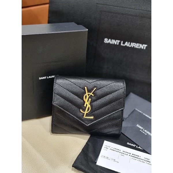 YSL Monogram Trifold Wallet 2022 Shopee Thailand