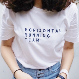 Horizontal running team navy (เสื้อยืดปักลาย)