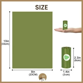 ถุงเก็บอึสัตว์เลี้ยง Poop Bags (15ใบ/ม้วน) หนา เหนียว ไม่รั่วซึม ระงับกลิ่นอึได้ ย่อยสลายได้