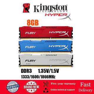 ใหม่ Hyperx 8GB เดสก์ท็อปหน่วยความจำ 8GB DDR3/3L 1333mhz 1600mhz 1866mhz 1.5V PC DIMM เดสก์ท็อปหน่วยความจำ PC3 10600 12800 14900U RAM