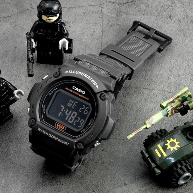 แท้แน่นอน 100% ออกใหม่ล่าสุด กับ Casio W-219H-8B อุปกรณ์ครบทุกอย่างพร้อมใบรับประกัน CMG ประหนึ่งซื้อจากห้าง