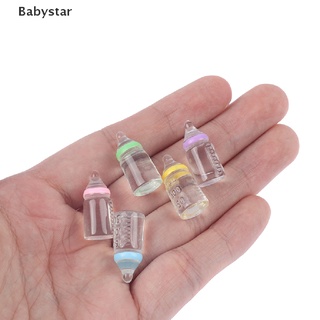 ((Babystar)) ขวดนมเรซิ่นจิ๋ว 1:12 อุปกรณ์เสริม สําหรับบ้านตุ๊กตา 5 ชิ้น