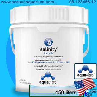 Aquavitro Salinity 15kg เกลือทำน้ำทะเล เกรดพรีเมี่ยม เกลือสำหรับปลาและปะการัง เกลือสังเคราะห์ เกลือ salt mixed sea salt