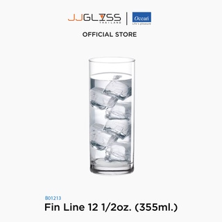 JJGLASS - B01213 แก้วฟินไลน์ ดริ๊งเเวร์ โอเชี่ยนกลาส Ocean Glass  Drinkware Tumbler Fin Line ( 355 ml.) บรรจุ 6 ใบ