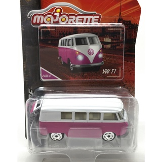 Majorette Volkswagen T1 - Pink/White Color /Wheels VIN6S /scale 1/59 (3 inches) Package with Card