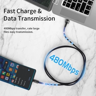 Essager สายชาร์จโทรศัพท์มือถือ usb type c 6A 66W พร้อมไฟ LED ชาร์จเร็วมาก สําหรับโทรศัพท์มือถือ