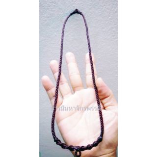 สร้อยพระเชือกเทียนถัก2องค์ยาว25"สีแดง