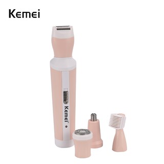 Kemei อุปกรณ์กําจัดขนบนใบหน้าขนจมูกหูคิ้วสําหรับผู้หญิง Km-3024