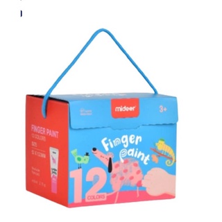 Mideer มีเดียร์ Finger Paint 12 Colors สีสำหรับเพ้นท์ศิลปะจากฝ่ามือ 12 สี