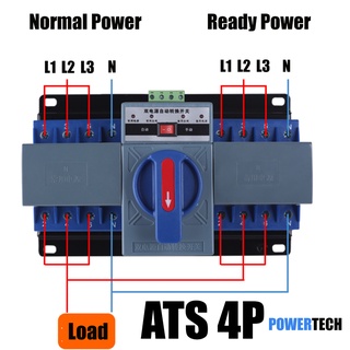 ATS  Automatic Dual Power Transfer Switch 4P 63A  สวิตซ์สลับแหล่งจ่ายไฟ อัตโนมัติ ระบบไฟฟ้าสำรอง