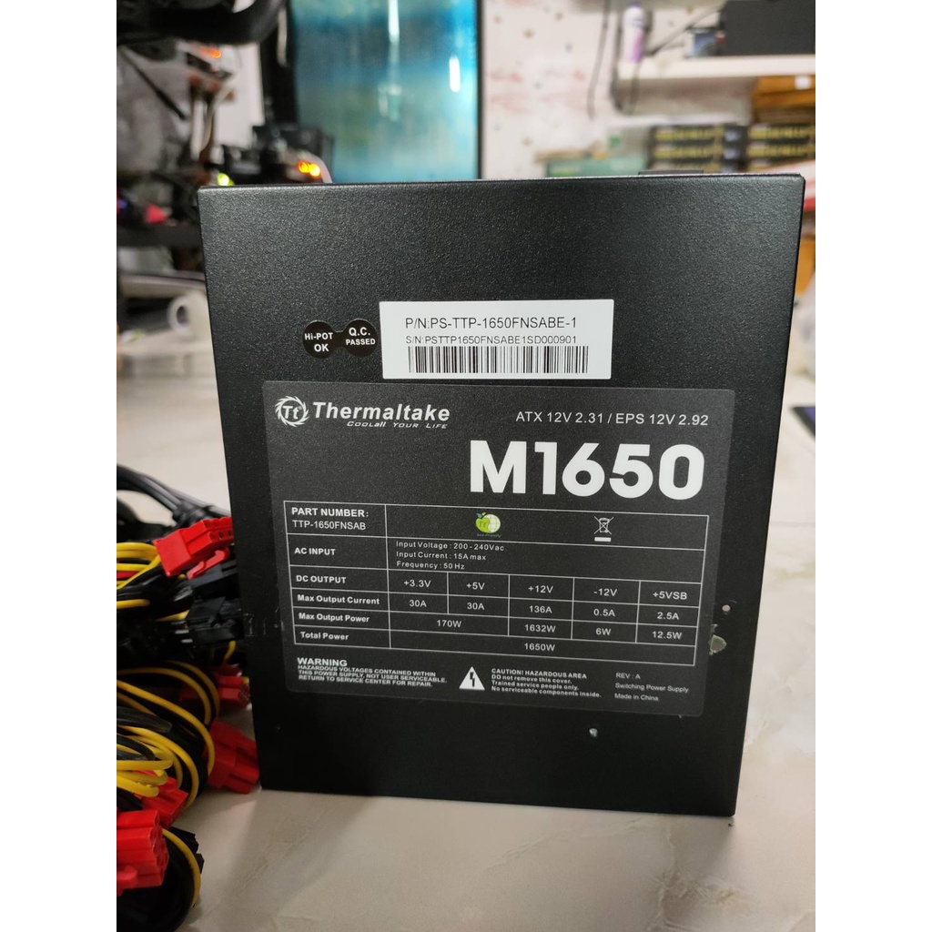 Power Supply (พาวเวอร์ซัพพลาย) Thermaltake M1650 1650W *มือ2สภาพนางฟ้า*ไม่มีกล่อง* สำหรับชาวเหมือง พ