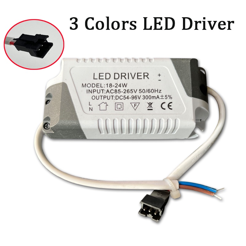 3 สี LED Driver 18-24W 12-18W 8-12W 4-7W 3-5W (3 ขา) หม้อแปลงสําหรับดาวน์ไลท์สามสี