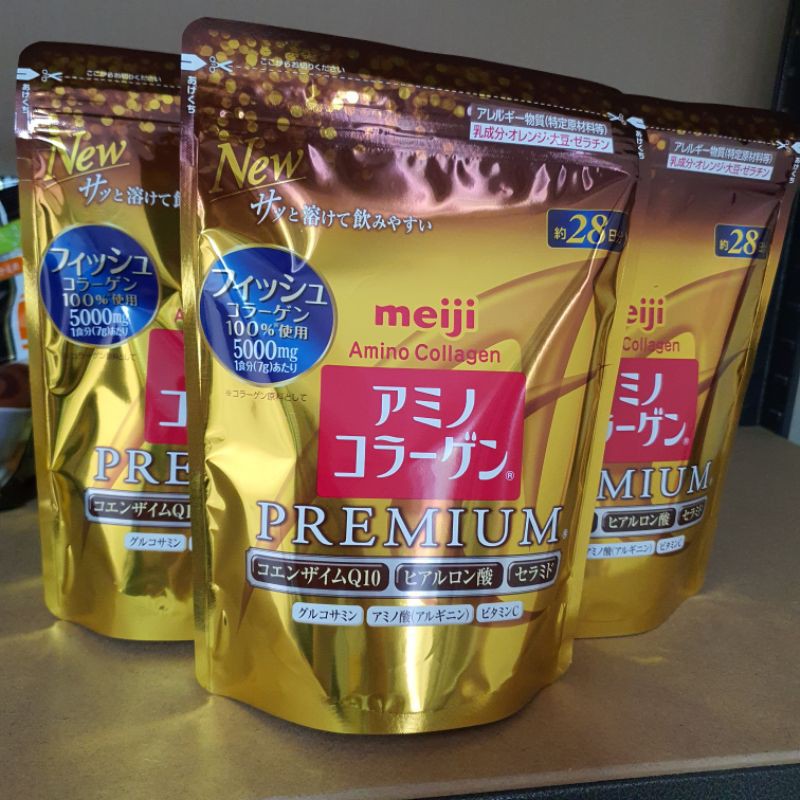 แท้ 100% Meiji amino collagen ซองสีทอง #นำเข้าจากญี่ปุ่น