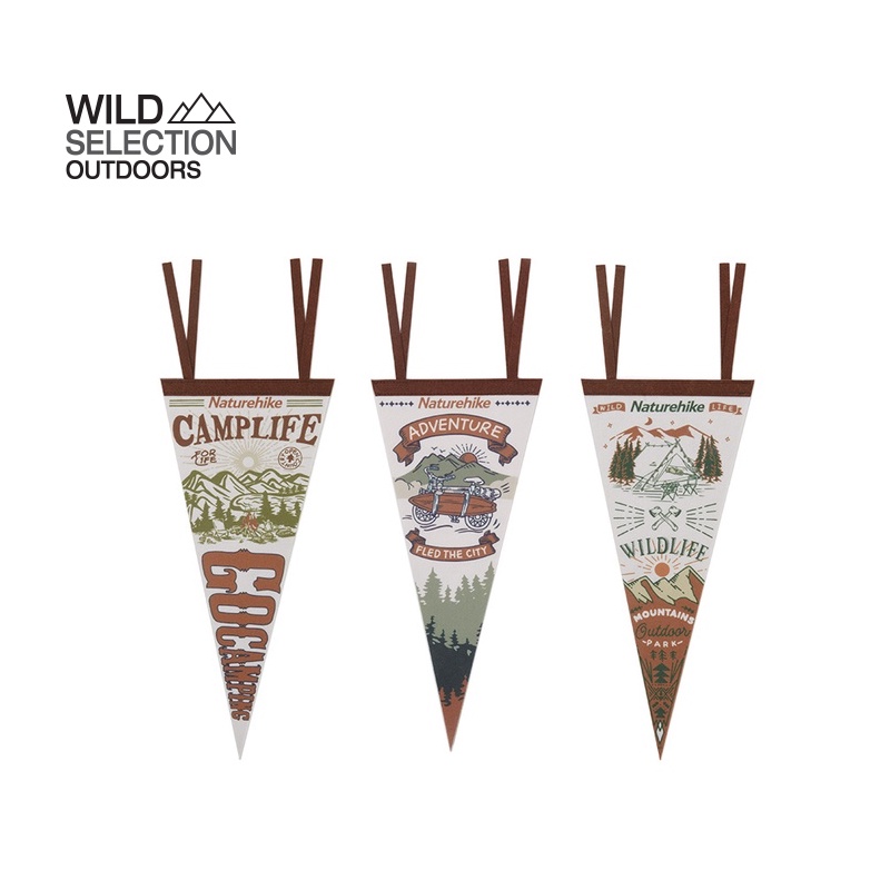 ธงประดับ Naturehike 3ชิ้น/1ชุด (Flagstar)-Triangle Camp Felt Flag (3pcs/set) NH22PS004