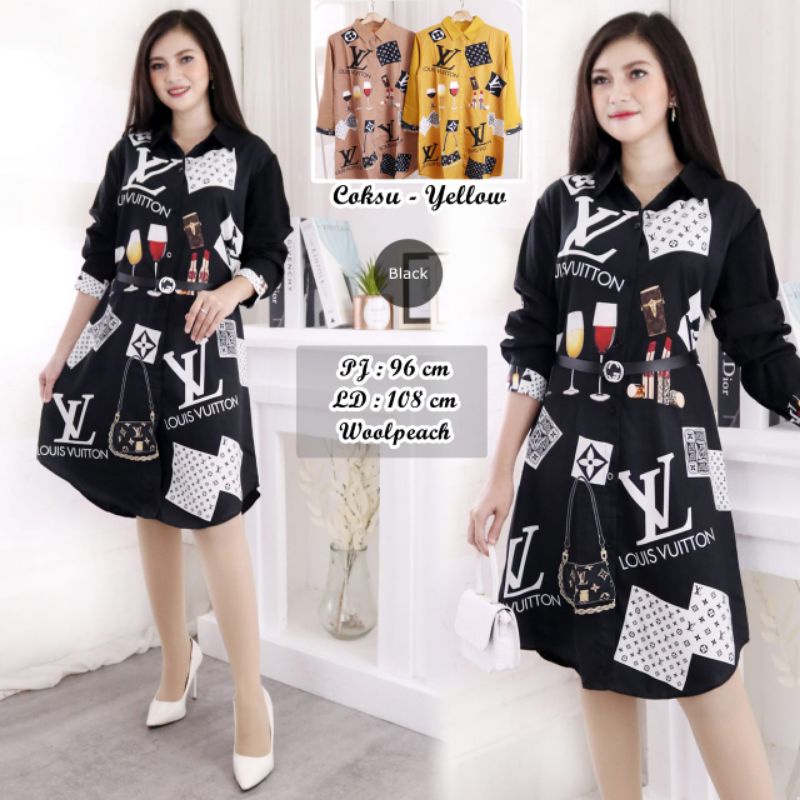 KEMEJA T37 เสื้อเชิ้ตผู้หญิงพิมพ์ลายนําเข้า