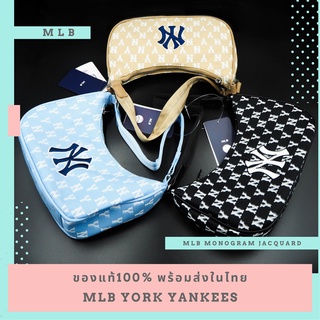 กระเป๋า MLB monogram jacquard hobo bag NEW YORK YANKEES กระเป๋าสะพายทรงพอช