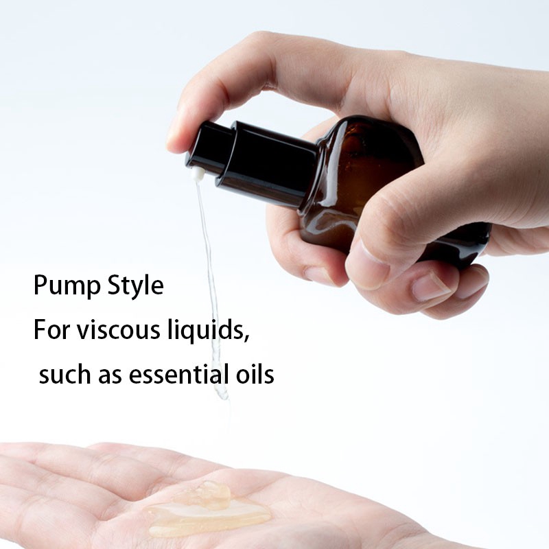 【Ready Stock】 Amber Square Glass Bottle with Spray/ Pump (Black Mist Spray Head) For Alcohol /Essential Oil / Cosmetics 10ml/20ml/30ml/50ml/100ml 酒精喷雾