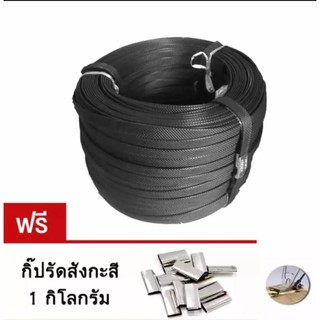 สายรัดพลาสติก สายรัดไฮเดน แพ๊คของ แพ็คกล่อง มือโยก สีดำ 1 มัดใหญ่ (แถมกิ๊ปรัด1กิโล)