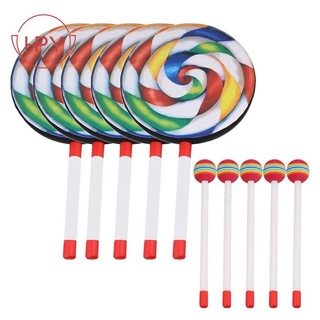 5Pack 8Inch Lollipop Drum with Mallet Music Instruments Kids Toy