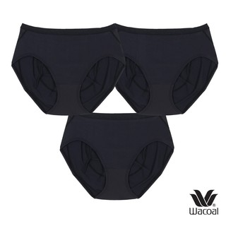 กางเกงใน Wacoal U-Fit Half Panty ทรง Half (ครึ่งตัว) สีดำ (BL) 3 ชิ้น กางเกงในผู้หญิง วาโก้ รุ่น WU3937