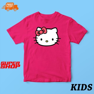 ราคาต่ำสุด!!KIDS HELLO KITTY D2 TSHIRT COTTON HIGH QUALITYS-3XL