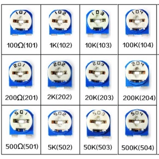 โวลลุ่ม เกือกม้า VR Variable Resistor ตัวต้านทานปรับค่าได้ สามารถเลือกค่าได้ (ชุด 10 ตัว)