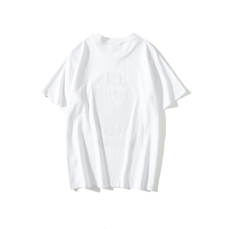 Bape เสื้อยืดแขนสั้น พิมพ์ลายตัวอักษร Ape Shark Camo เรืองแสง สีขาว สีดํา สําหรับผู้ชาย และผู้หญิง