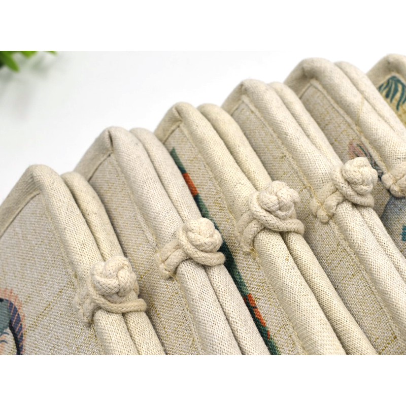 กระเป๋าสตางค์ ใบสั้น ผ้าฝ้าย และผ้าลินิน ขนาดเล็ก แฮนด์เมด สไตล์วินเทจ สําหรับผู้หญิง - รูปที่ 4