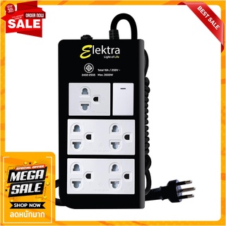 รางปลั๊กไฟ 5 ช่อง 1สวิตช์ ELECKTA 16A ET5149 5 ม.สีดำ ปลั๊กพ่วง POWER STRIP ELECKTA ET5149 5-OUTLET 1-SWITCH 16A 5M