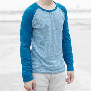 1x1 button neck long sleeves tee