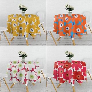 ผ้าปูโต๊ะผ้าฝ้ายและผ้าลินินลายดอกไม้ Marimekko Finland