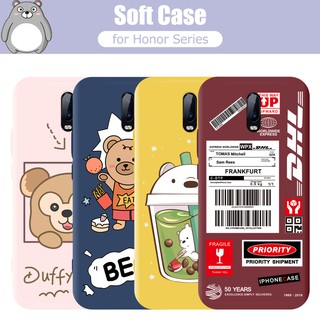 Soft Case กรณ Huawei Y6S Y9S Y7 Pro 2019 Y5 Lite 2018 Honor 7C 8X Play V30 Pro 8A 9 10 20 Lite V20 X10 30S Y6 Nova 2 Lite Bear Drink Casing