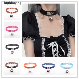 [highbuying] พังก์ โกธิค กระดิ่ง ขนาดใหญ่ โช้กเกอร์ สําหรับผู้หญิง เด็กผู้หญิง สร้อยคอโลหะ หนัง โช้คเกอร์ โกธิค อะนิเมะ คอสเพลย์ เครื่องประดับ อุปกรณ์ใหม่ พร้อมส่ง