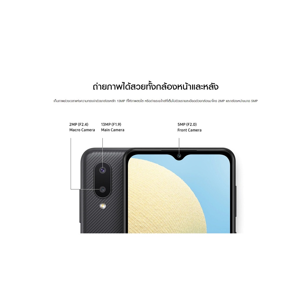 ۩▤♦มือถือซัมซุง Samsung Galaxy A02 ram 3 rom 32 จอ 6.5 นิ้วประกันศูนย์ไทย 1 ปี