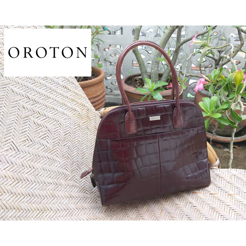 กระเป๋าหนังแท้ลายหนังจระเข้ OROTON สวยมากกก