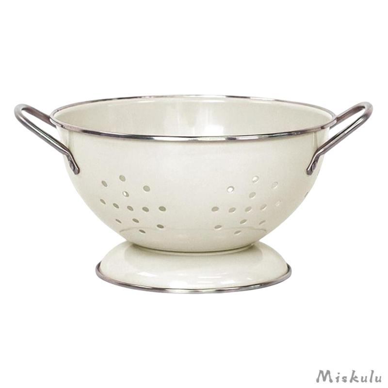 [มิชูลู] เคลือบเคลือบเคลือบกระชอนกรองแผ่นชาม,วินเทจระบายน้ําจานผลไม้,ชุดอาหารเย็นโลหะ,ของตกแต่งบ้าน