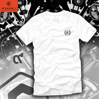 เสื้อยืดแขนสั้น ผู้ชาย ลายแฟชั่น ช่อชัยพฤกษ์ สีพื้น ขาว ดำ size S, M, L, XL, 2XL, 3XL, 4XL ใส่สบาย by hexagon_c