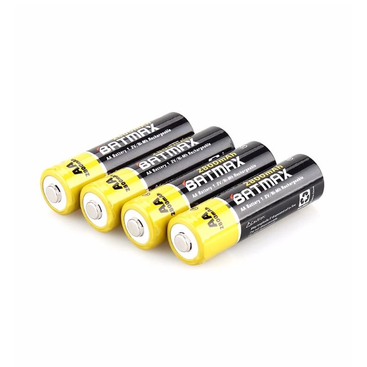 ถ่านชาร์จ AA แท้ แพ็ค 4 ก้อน High-Capacity 2800mAh AA NiMH Rechargeable Batteries for Camera, Calcul