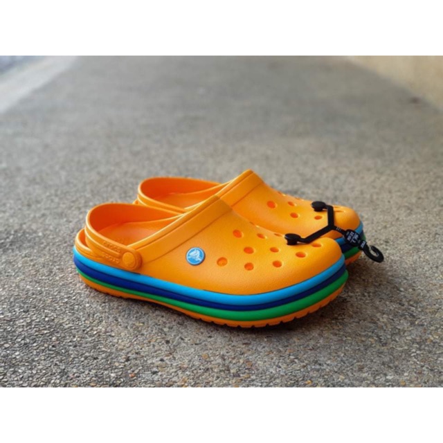 light rainbow crocs