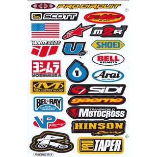 สติกเกอร์แต่งรถ ติดรถยนต์ รถมอเตอร์ไซค์ หมวกกันน็อค โลโก้ สปอนเซอร์ Racing sticker Sponsor ขนาด 27 x 18 cm ST223