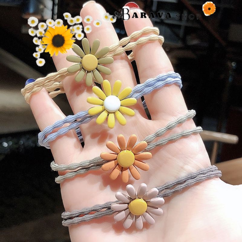 คอมโบผ้าผูกผมดอกไม้แดด5ชิ้น-7870 บาวา