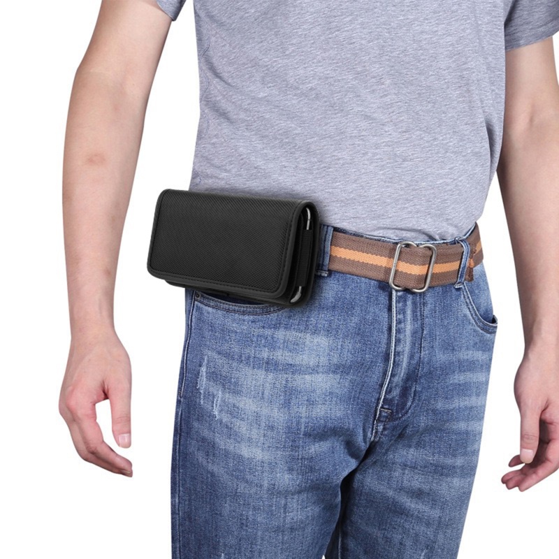 erd02.thUniversal Men Mobile Phone Bag Oxford Cloth Belt Packs Mobile Phone Tote Bag Card Holder