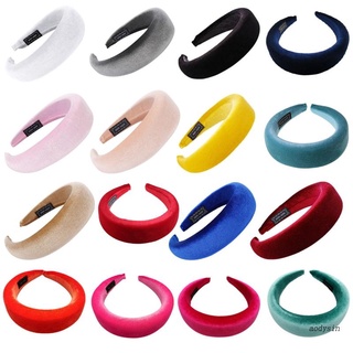 Aod 11 Colors Women Padded Wide Sponge Headband Glitter Velvet Sweet Candy Color