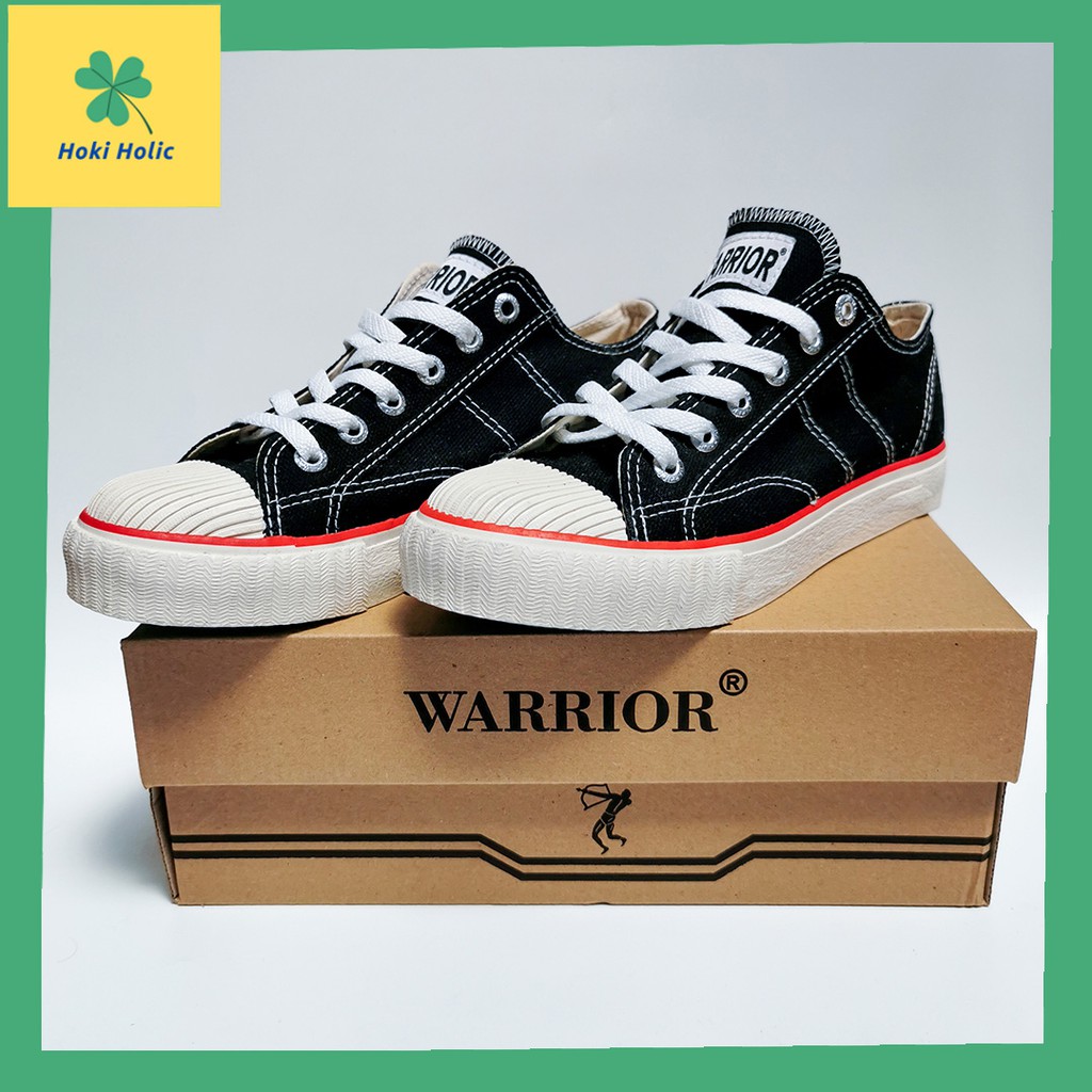 WARRIOR CLASSIC LOW BLACK / รองเท้าต้นฉบับสีขาว / รองเท้า SCHOOL