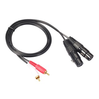 สายเคเบิ้ลเสียง 1.5 เมตร 2 RCA Male to 2 XLR 3Pin Female Cannon สําหรับเครื่องขยายเสียงมิกเซอร์ K23