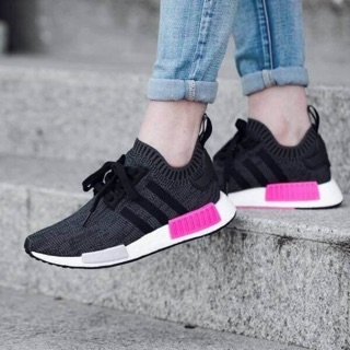 รองเท้า Adidas NMD R1 ดำ ชมพู Black/Shock Pink ของแท้