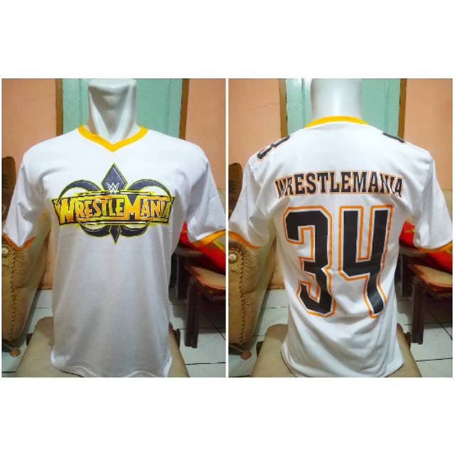 Wrestlemania JERSEY 34 WHITE GOLD - WWE NJPW UFC